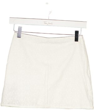 PERFECT STRANGER Broderie Mini Skirt White UK 6