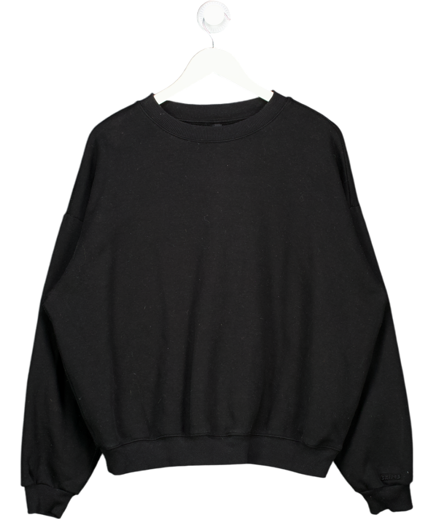 SKIMS Black Skims Cotton Fleece Classic Crew Sweat UK XL