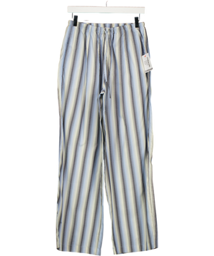 TOPSHOP Blue Stripe Poplin Pull On Wide Leg Trouser UK S
