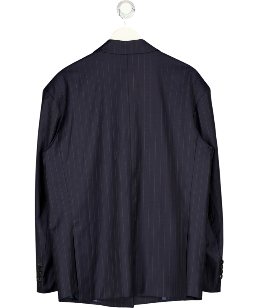 MARCELA LONDON Navy Blue Relaxed Fit Pinstripe Blazer UK S
