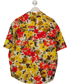 Ami Yellow Cotton Floral Print Shirt UK M