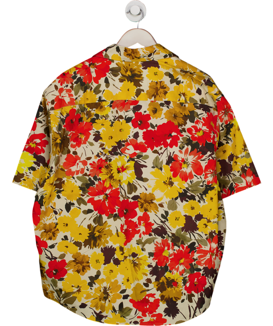 Ami Yellow Cotton Floral Print Shirt UK M