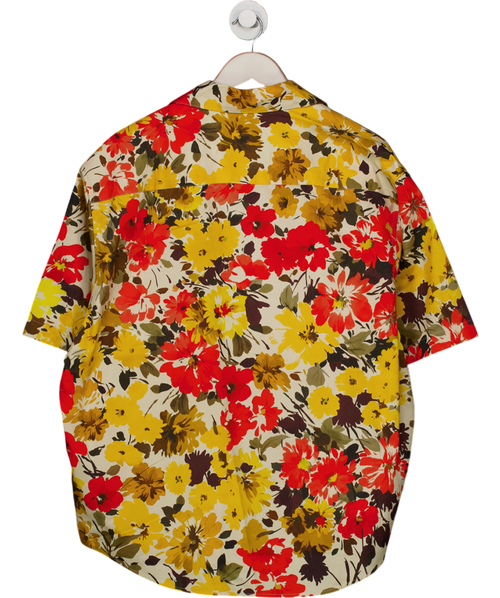 Ami Yellow Cotton Floral Print Shirt UK M