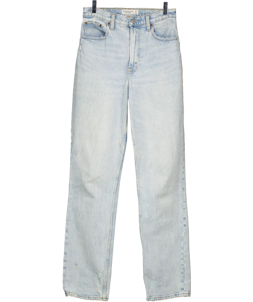 Abercrombie & Fitch Blue Curve Love Ultra High Rise 90s Straight Jeans Long W26