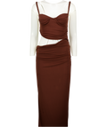 MARS THE LABEL Brown Cut Out Maxi Dress UK 8
