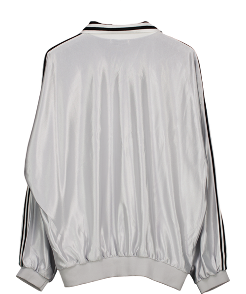 90s product Metallic Silver Sport Shirt UK L