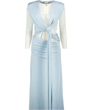 Arcina Ori Blue Jade Knot Maxi Dress UK XS