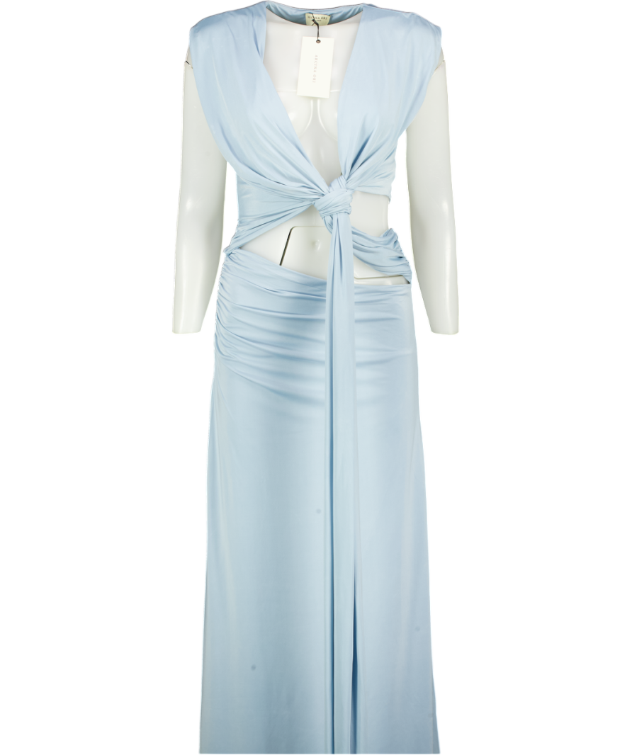 Arcina Ori Blue Jade Knot Maxi Dress UK XS