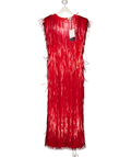 ARRANGE All Over Shard Sequin Strong Shoulder Maxi Dress In Red UK 8