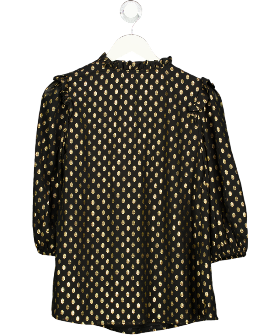 DOROTHY PERKINS Maternoty Black Metallic Spot Print Blouse UK 10
