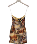 outcast Brown Cheeta Mini Strapless Dress UK M