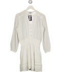 RAILS White Jasmine Smocked Waist Long Sleeve Dress UK XS