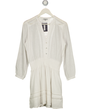 RAILS White Jasmine Smocked Waist Long Sleeve Dress UK XS