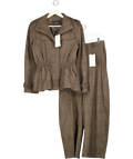 ZARA Brown Check Jacket And Trouser Set UK XS/S