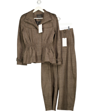 ZARA Brown Check Jacket And Trouser Set UK XS/S