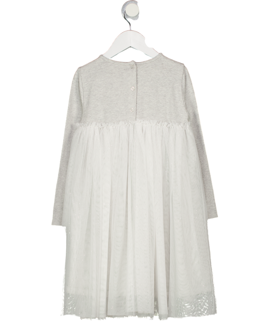 THE WHITE COMPANY Grey Glitter Tulle Skirted Dress 5/6 Years