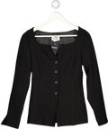 ALIGNE Black Emily Scoop V Neck Waisted Blazer UK 8
