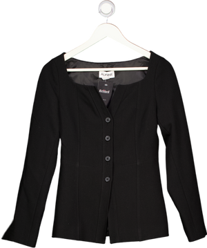 ALIGNE Black Emily Scoop V Neck Waisted Blazer UK 8