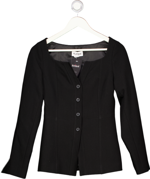 ALIGNE Black Emily Scoop V Neck Waisted Blazer UK 8