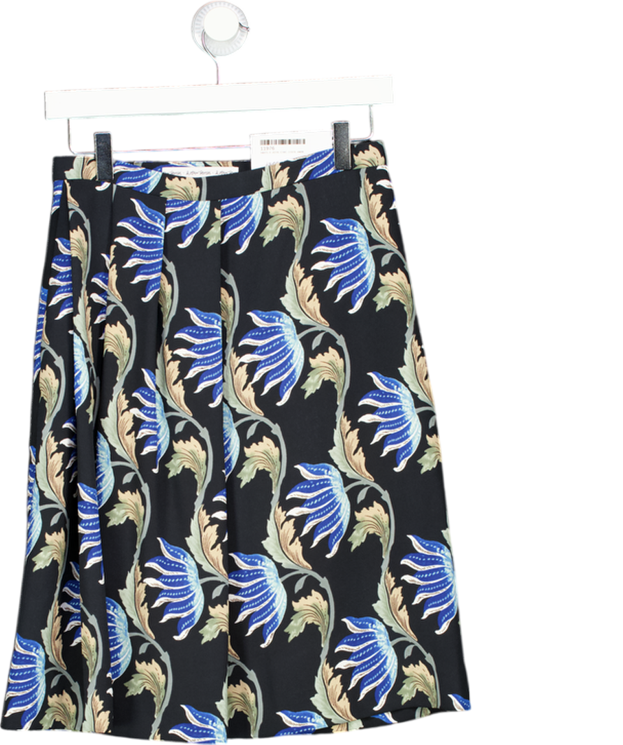 & Other Stories Black Floral Pleat Detail Skirt With Pockets UK 10