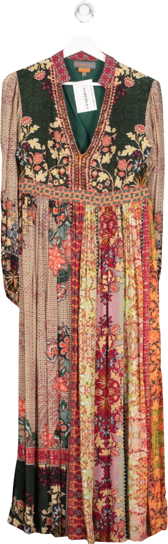 Bhanuni By Jyoti Multicoloured Bead Embellished Maxi Dress UK M