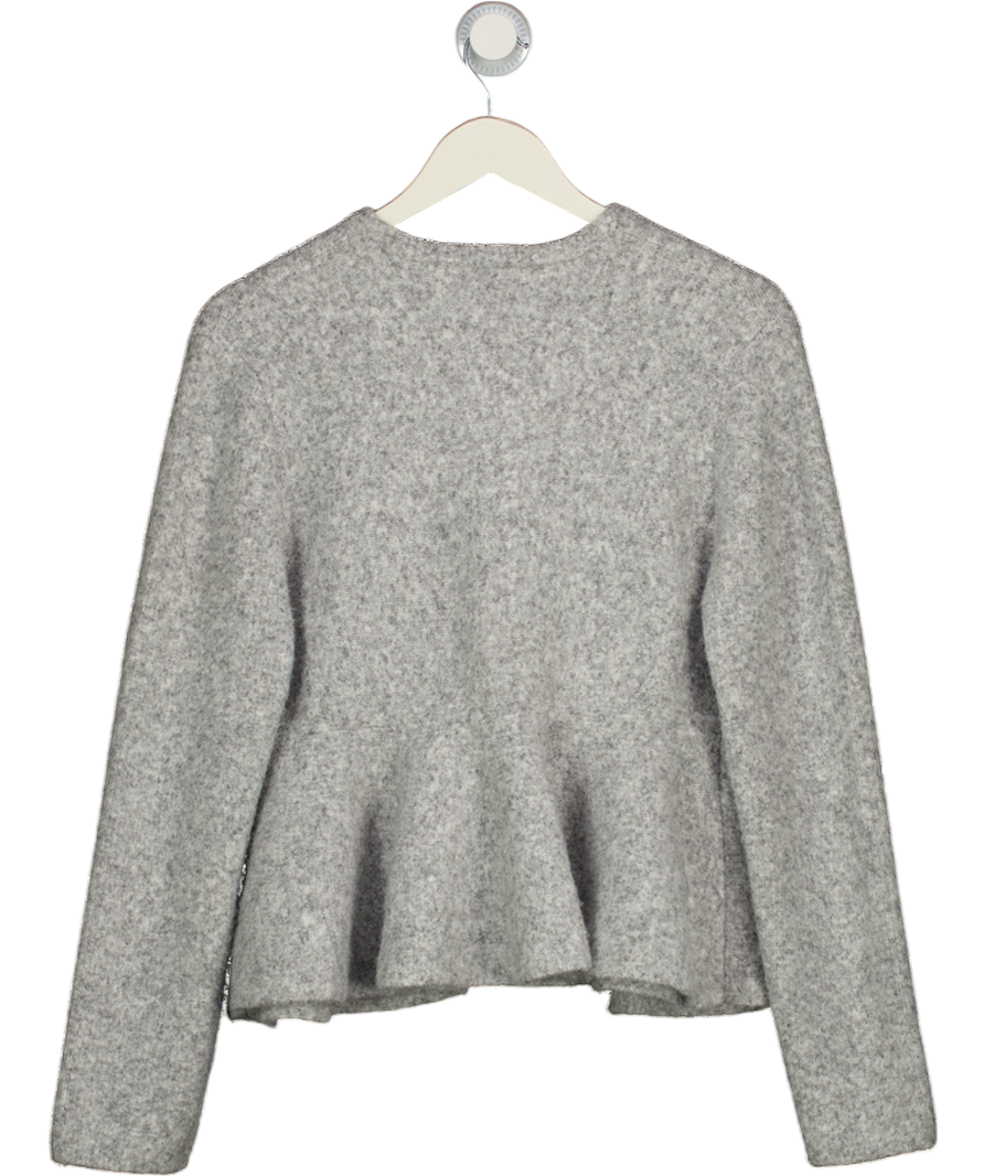 ANTHROPOLOGIE Grey Supersoft Hourglass Peplum Cardigan UK S