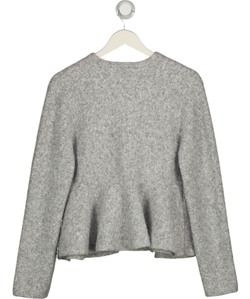 ANTHROPOLOGIE Grey Supersoft Hourglass Peplum Cardigan UK S