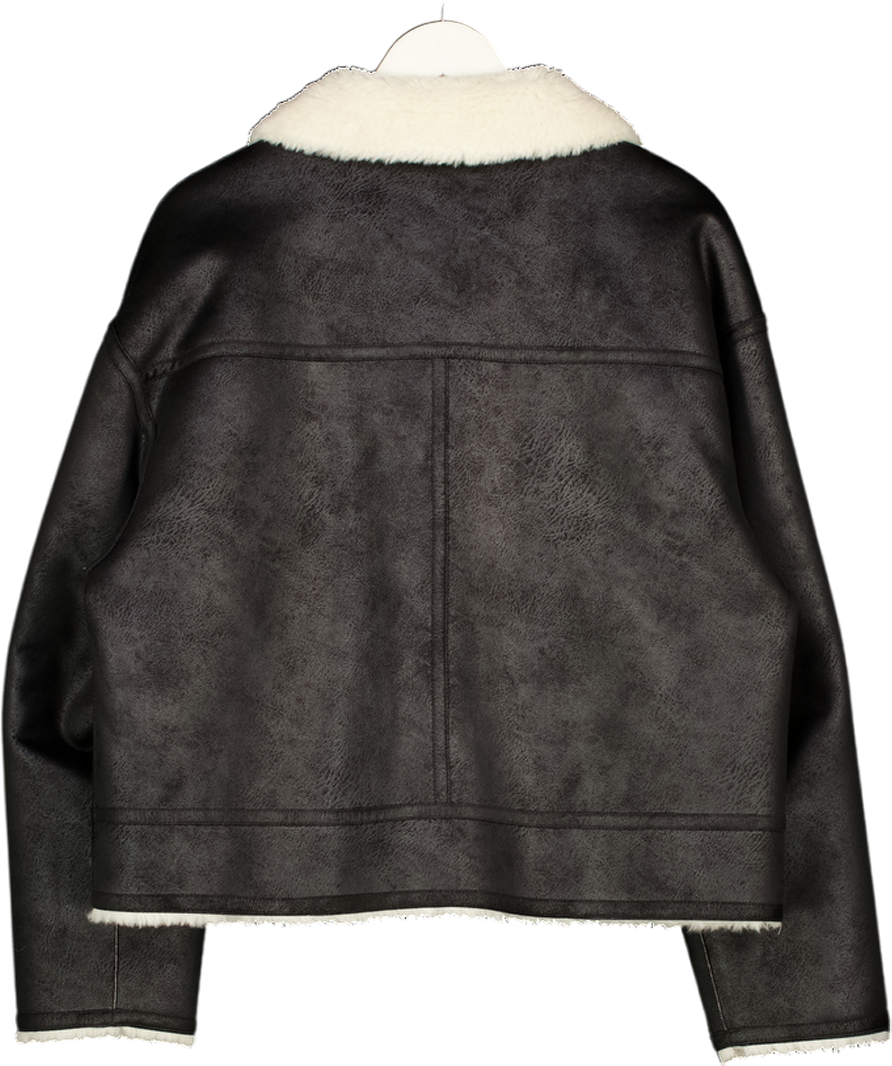 Mint Velvet Cream Reversible Aviator Jacket UK XL