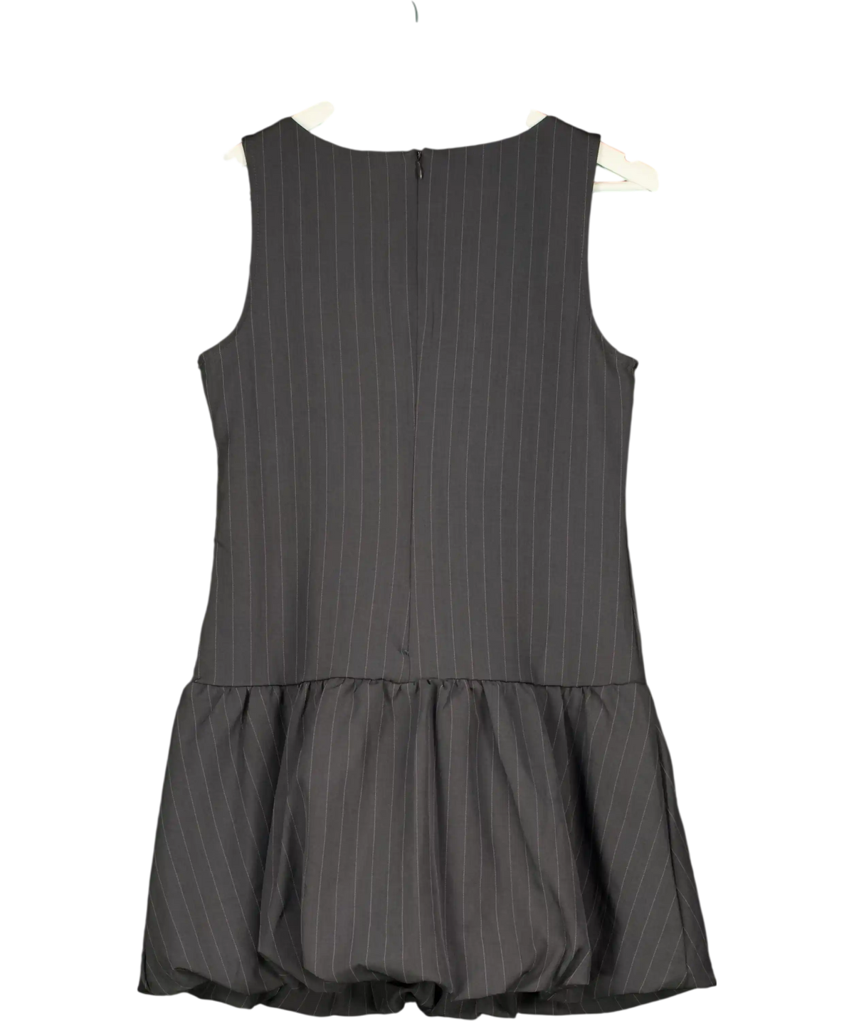 Hearts Los Angeles Grey Pinstripe Bubble Hem Mini Dress UK S