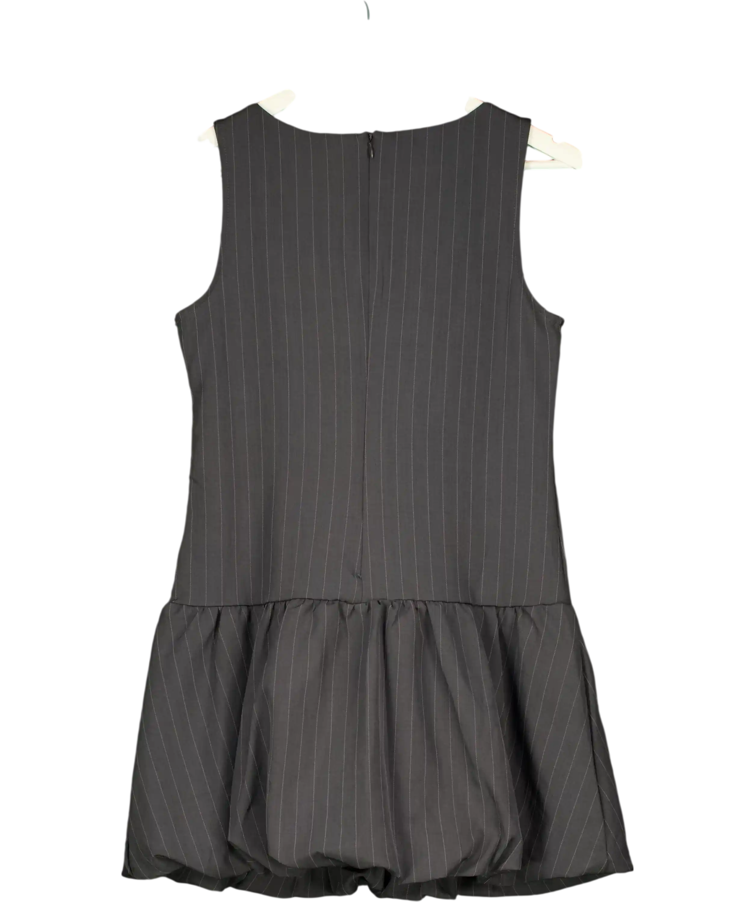 Hearts Los Angeles Grey Pinstripe Bubble Hem Mini Dress UK S