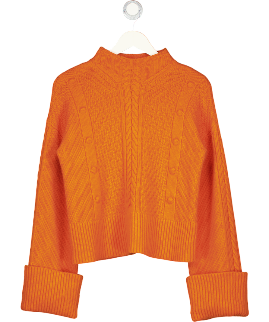 ME + EM Orange Merino Wool & Cashmere Bobble Knit Jumper UK XS