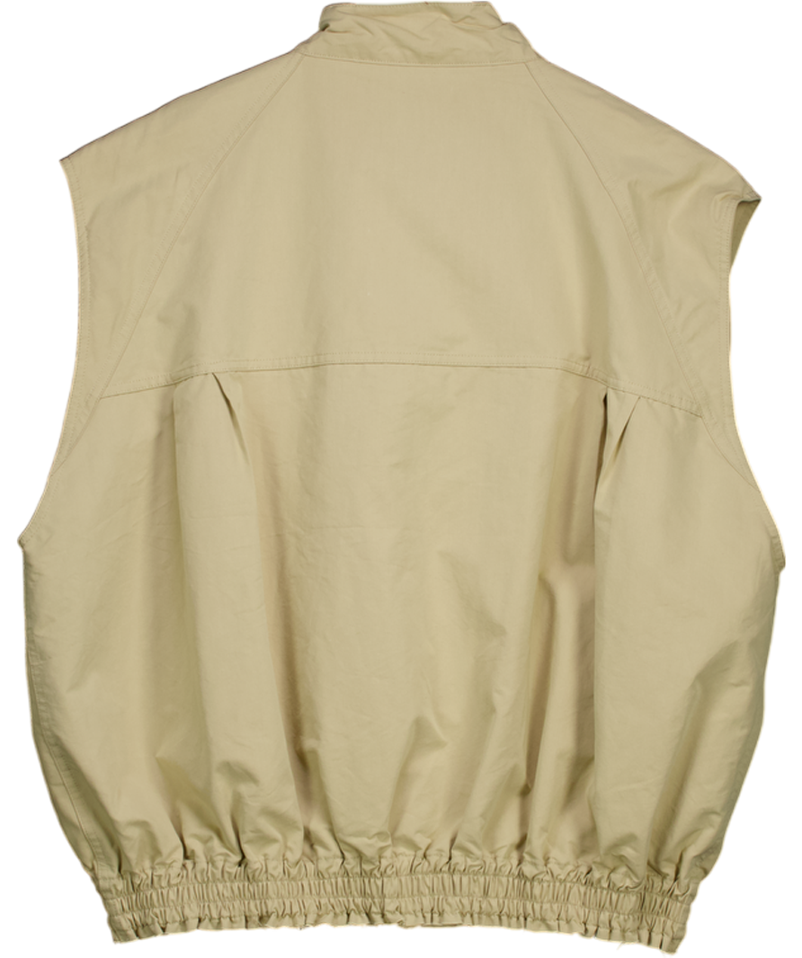 THE FRANKIE SHOP - 6pence Beige Sleeveless Gathered Hem Trench Gilet UK M/L