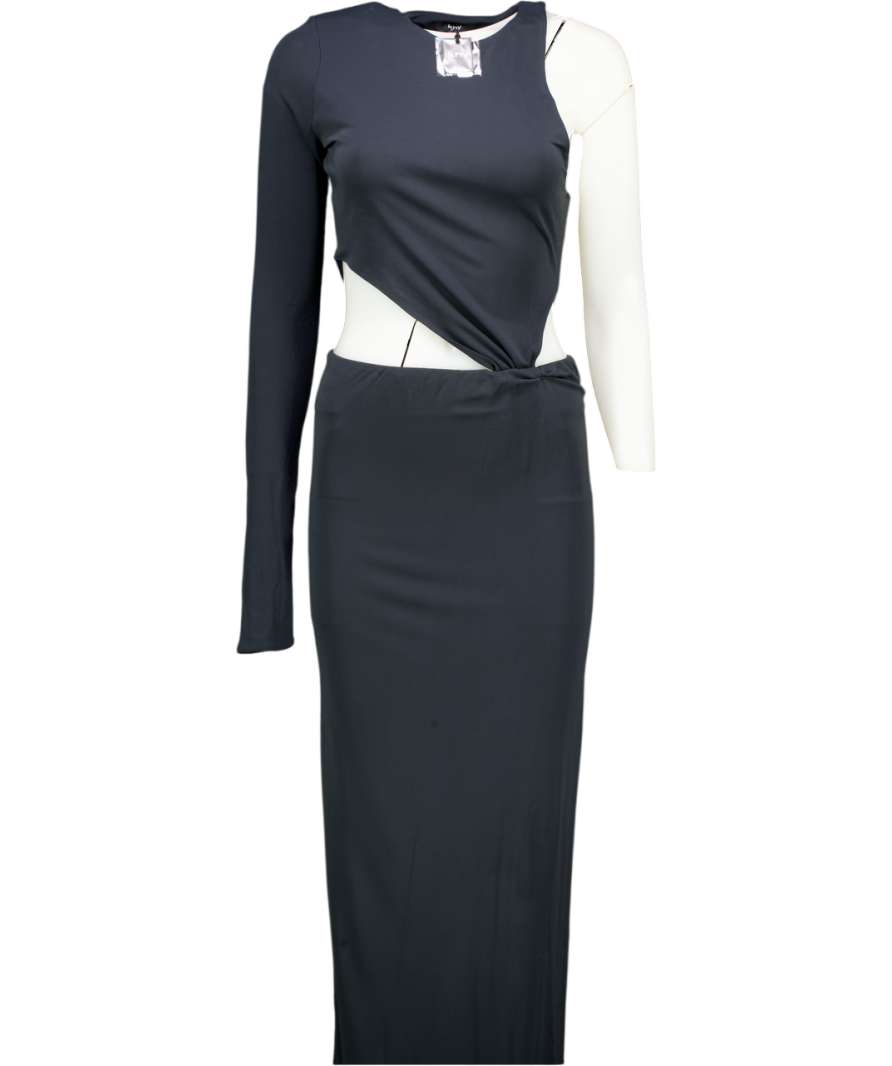 KHY Kylie Jenner Black One Sleeve Versatile Top( Uk M) And Low Rise Maxi Skirt Set (uk S) UK S/M