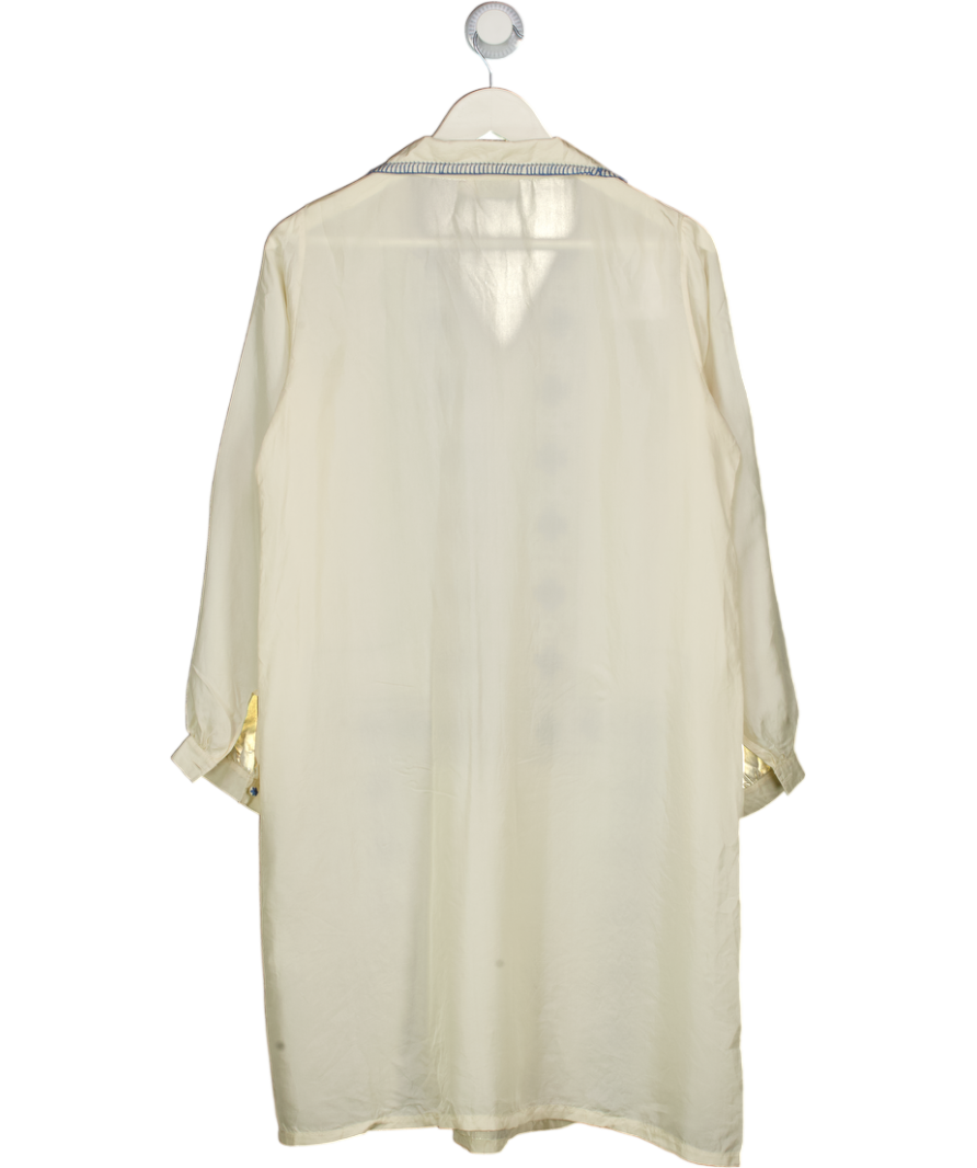 Toast Cream J586 Silk Embroidered Tunic Dress UK 12