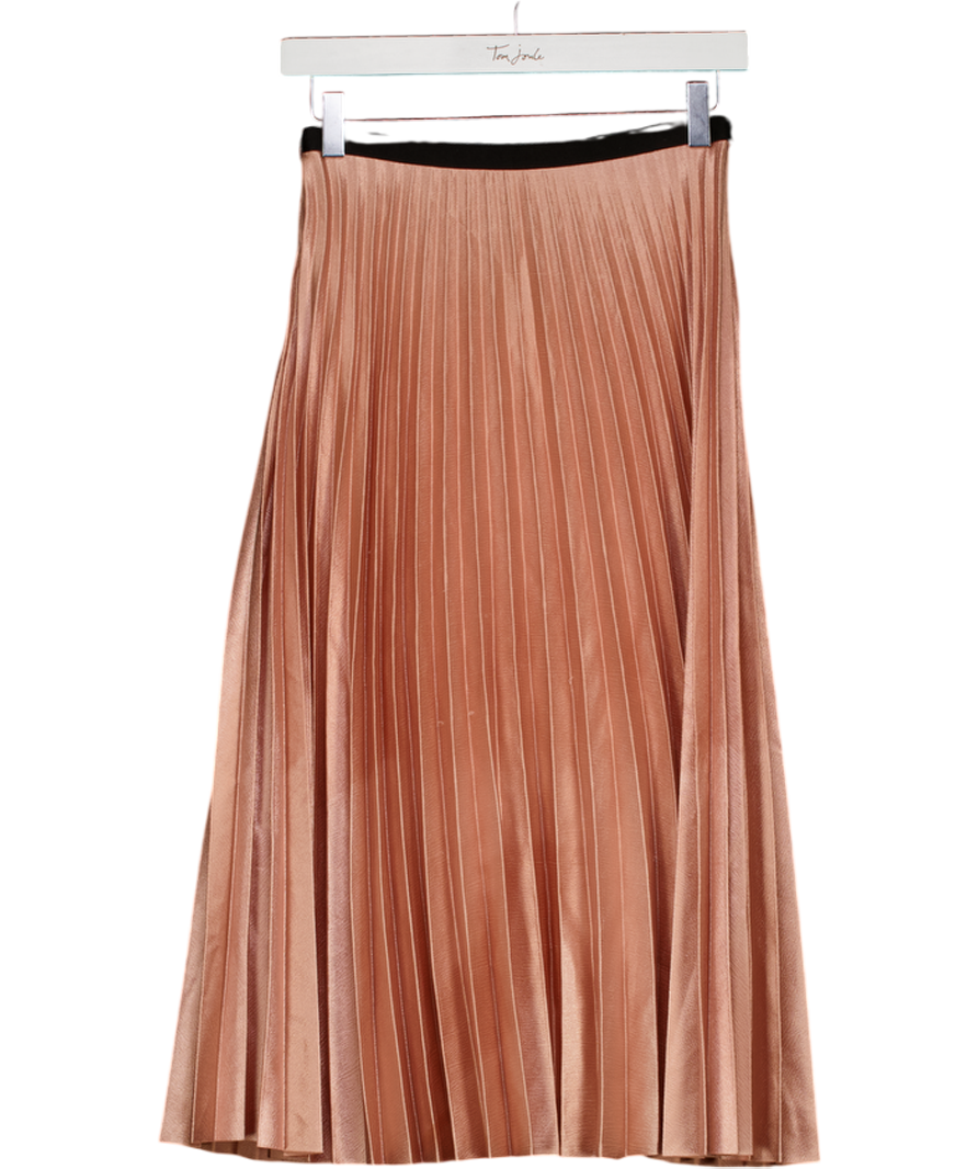 ZARA Pink Pleated Midi Skirt UK XS