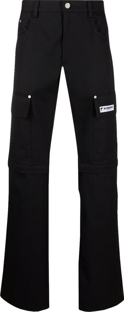 MISBHV Black Organic Cotton-recycled Polyester Blend 2-in-1 Cargo Trousers BNWT UK S