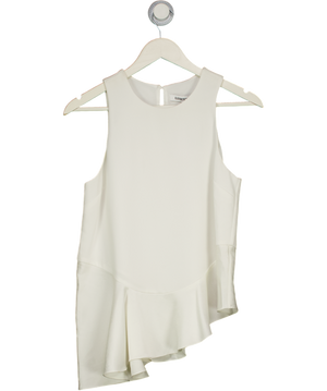 Elizabeth and James White Ee97 Lola Asymmetric Peplum Blouse UK XS