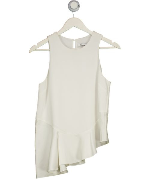 Elizabeth and James White Ee97 Lola Asymmetric Peplum Blouse UK XS