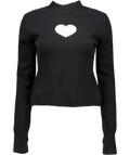 CLOEYS Black 100% Fine Merino Wool Heart Cut Out Jumper UK XS