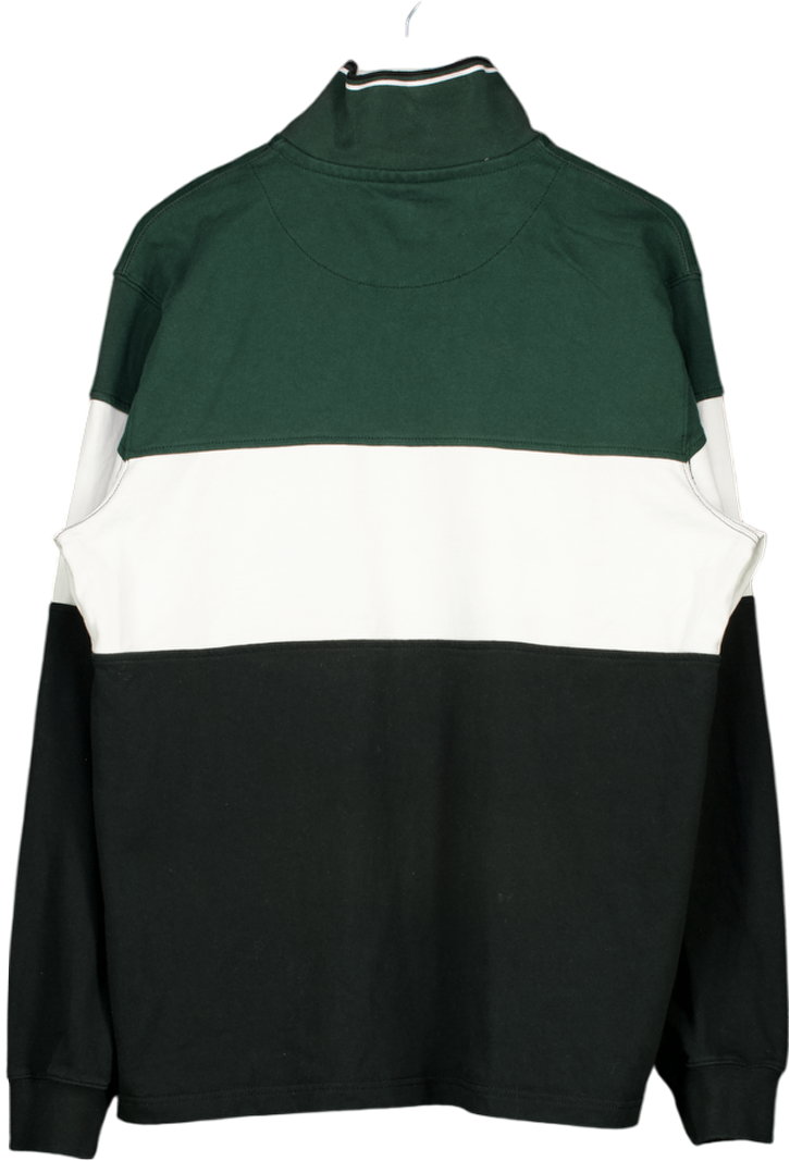 RODD&GUNN Green Foresters Peak Logo Cotton Quarter Zip Neck Sweatshirt UK XL