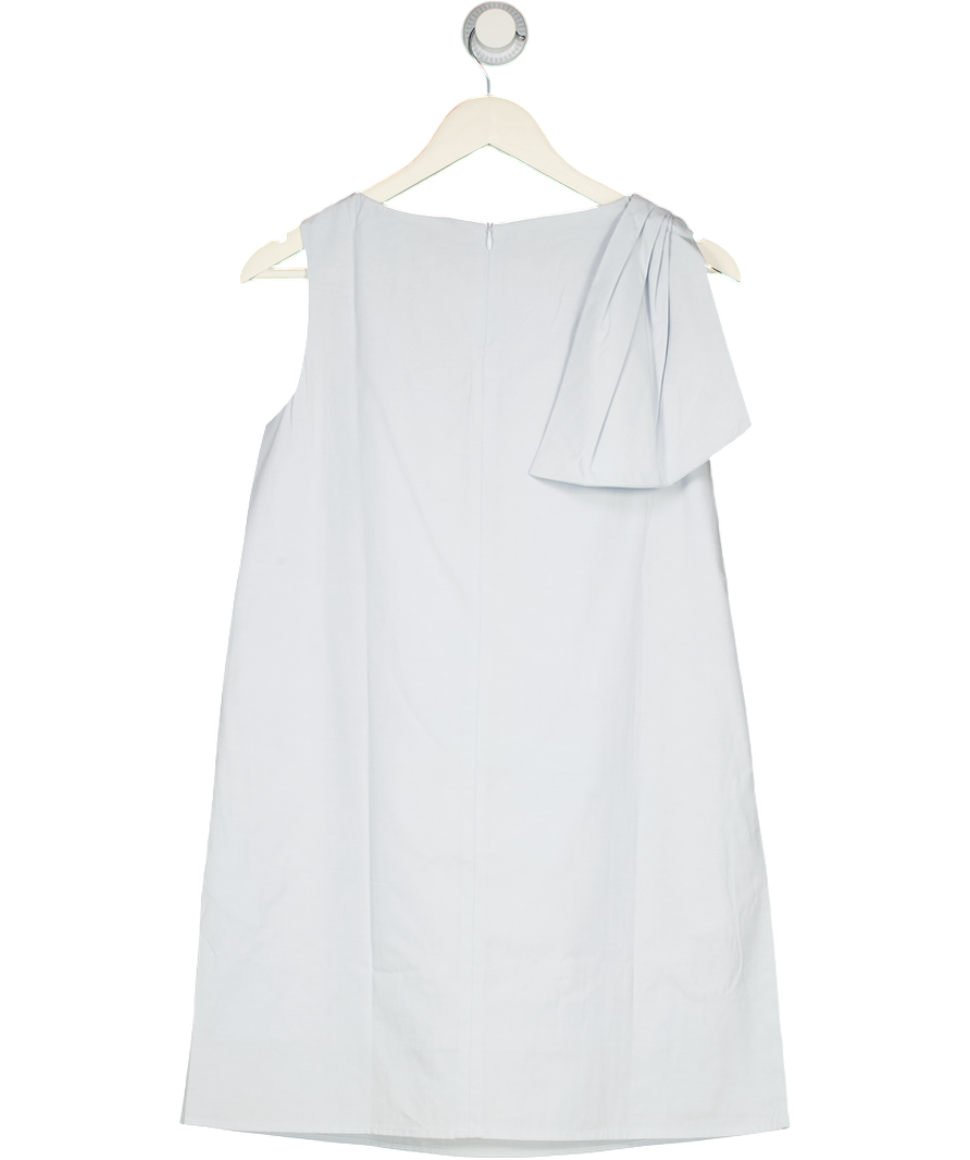 SELFWHO Blue Lyocell Cotton Blended Pleated Vest Dress UK S