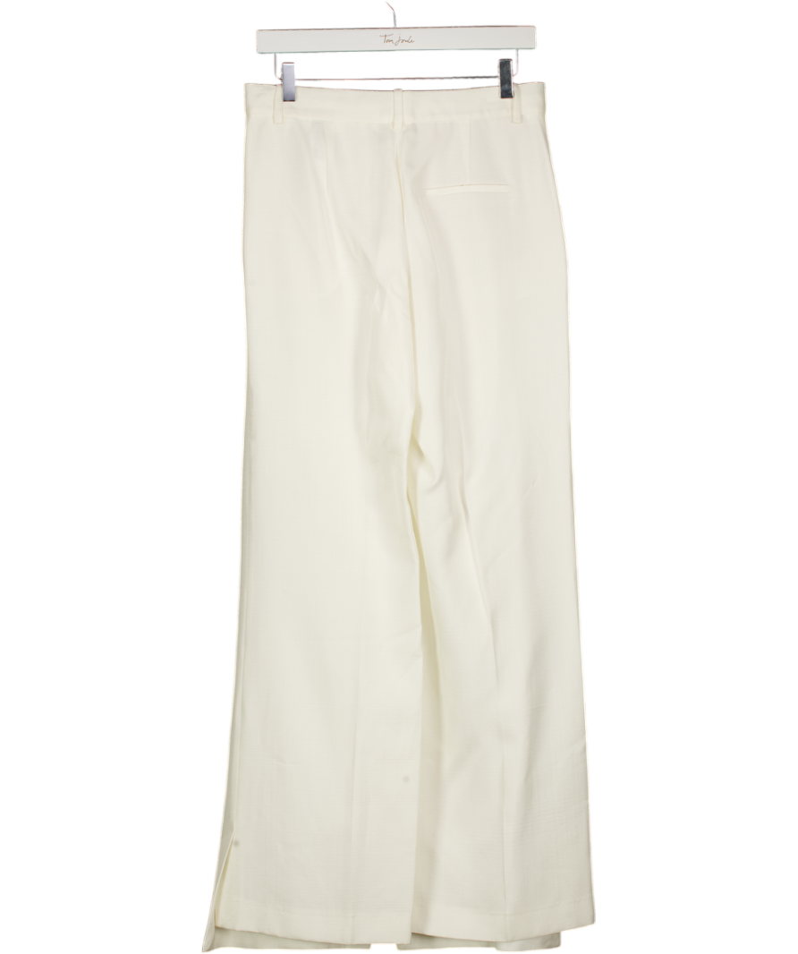 ZARA White Zw Collection Straight-leg Trousers UK M