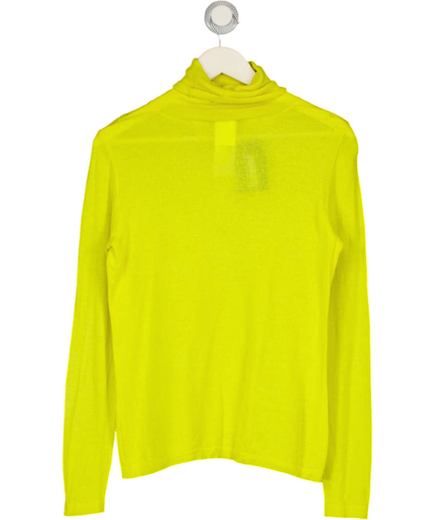 Mariana Rinald Yellow Ribbed Turtleneck Long Sleeve Stretch UK S