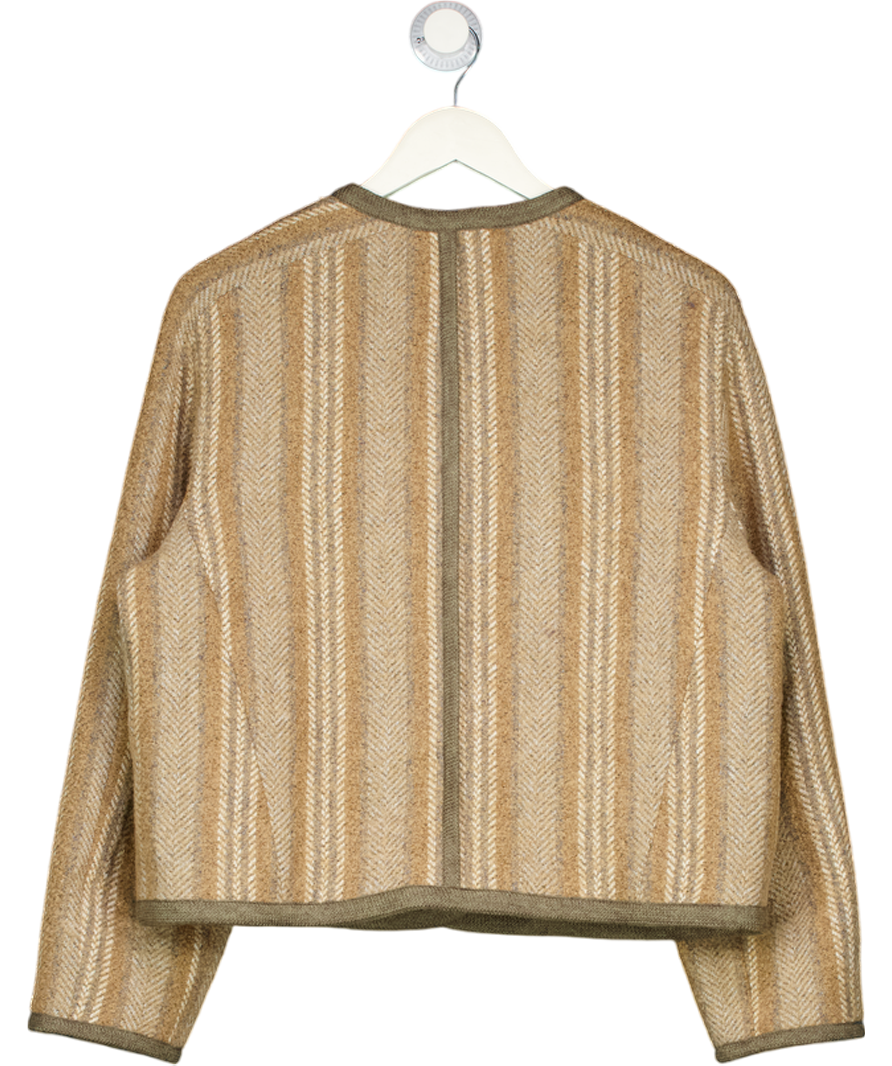 ME + EM Camel & Brown Short Cocoon Coat Italian Wool UK 10