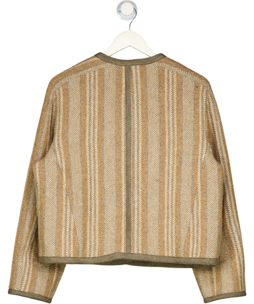 ME + EM Camel & Brown Short Cocoon Coat Italian Wool UK 10