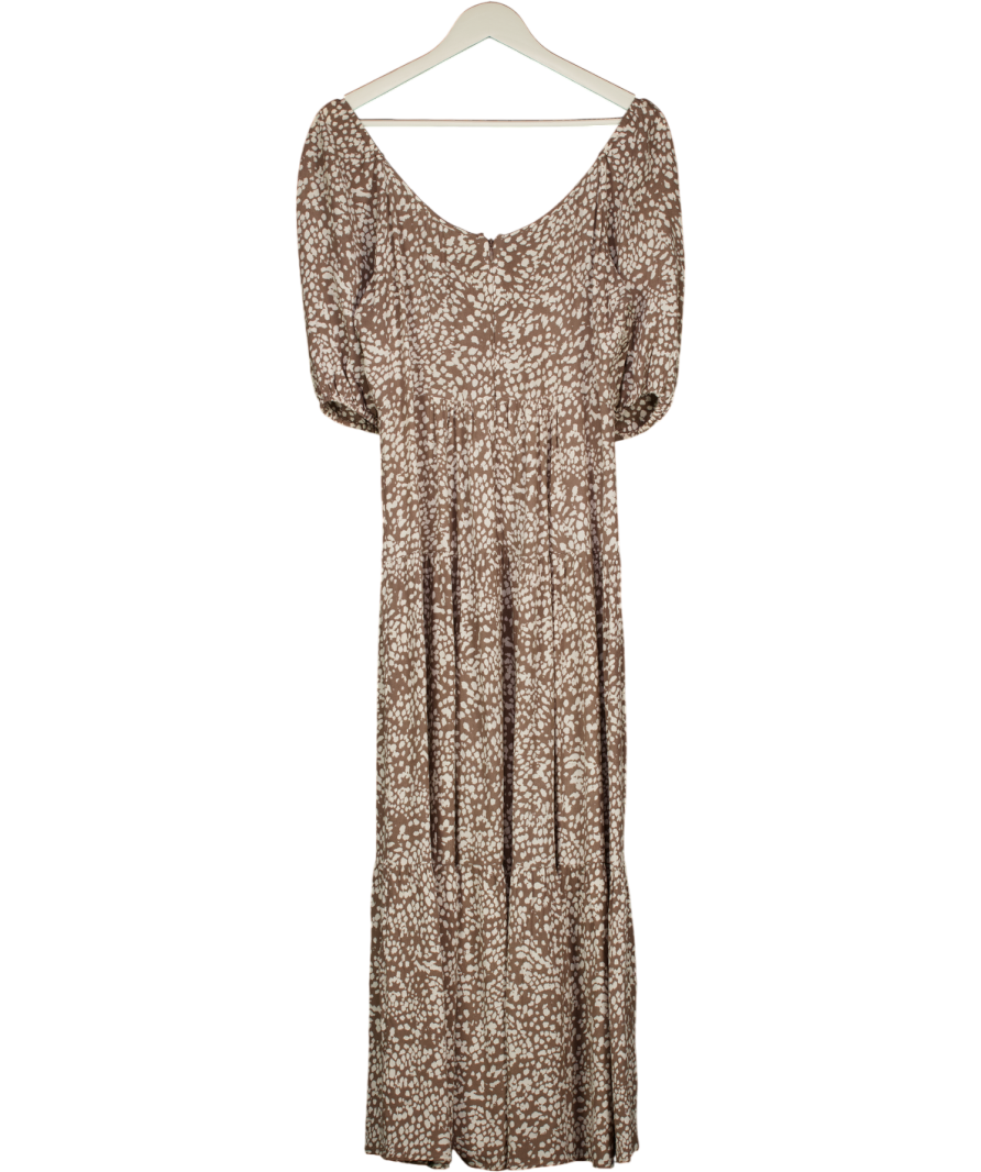 Mint Velvet Beige / Ivory Spot Print Boho Maxi Dress UK 12