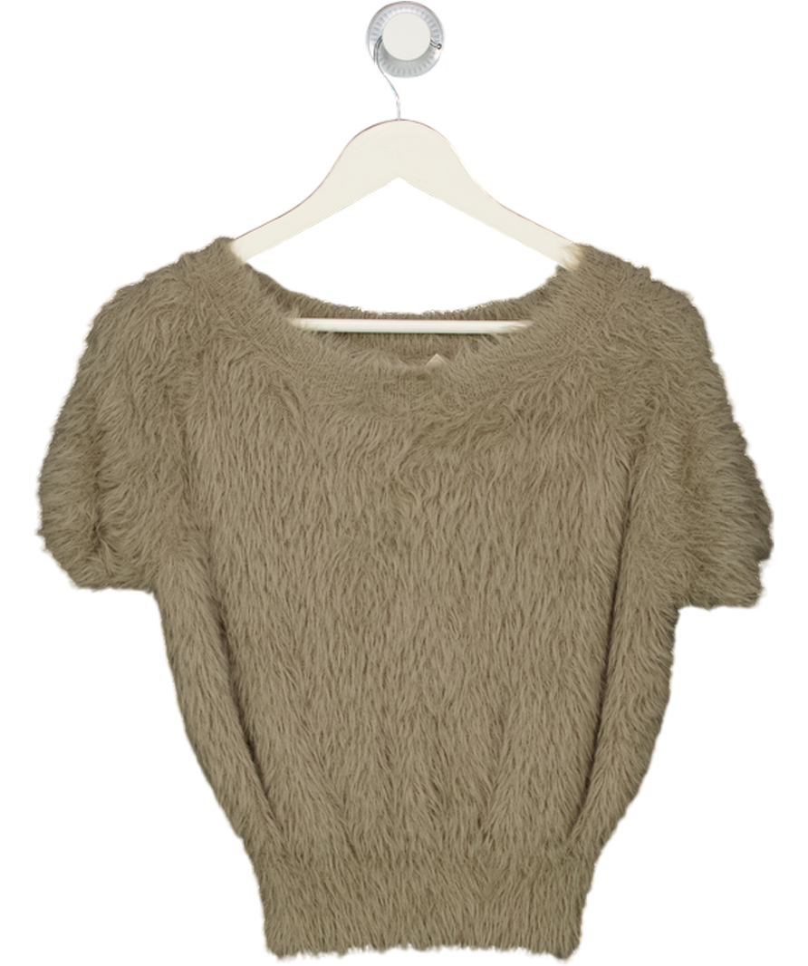 VRG GRL Brown Nadine Knit Top Smoke UK M