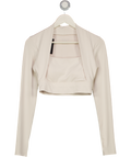 SISTERLY TRIBE Cream Square Neck Long Sleeve Activewear Top UK M