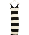 4th & Reckless Cream And Black Stripe Knitted Maxi Dress UK 6