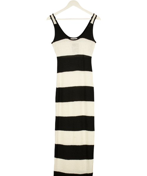 4th & Reckless Cream And Black Stripe Knitted Maxi Dress UK 6